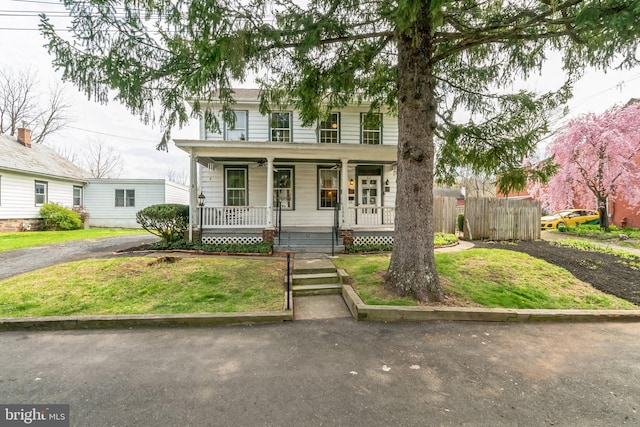 view of front of house with covered porch