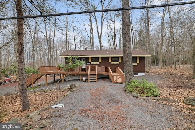 view of front of home featuring a deck