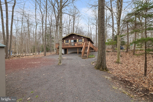 view of front of house featuring a deck