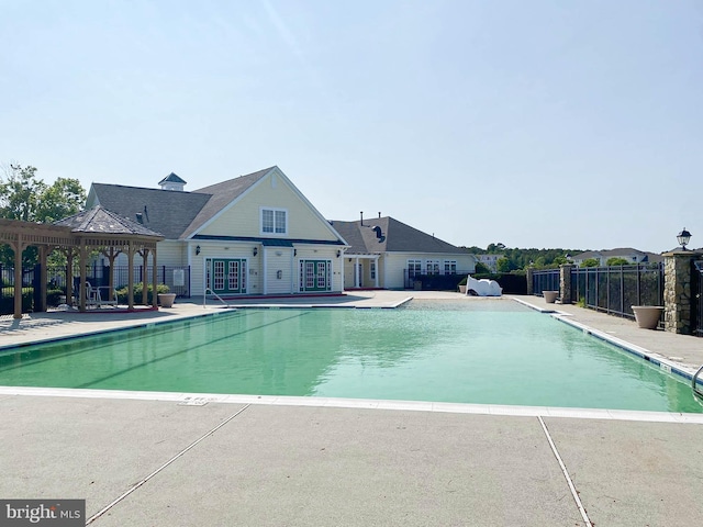 view of pool with a gazebo and a patio area