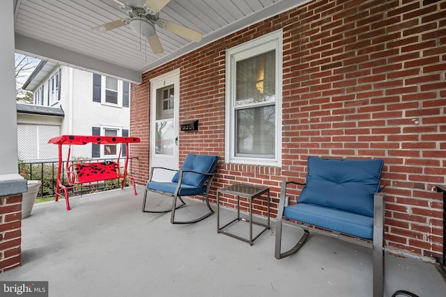 view of patio with ceiling fan