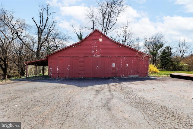 garage with a carport