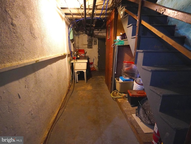 basement with sink