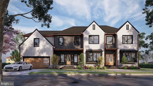 view of front of house with a garage