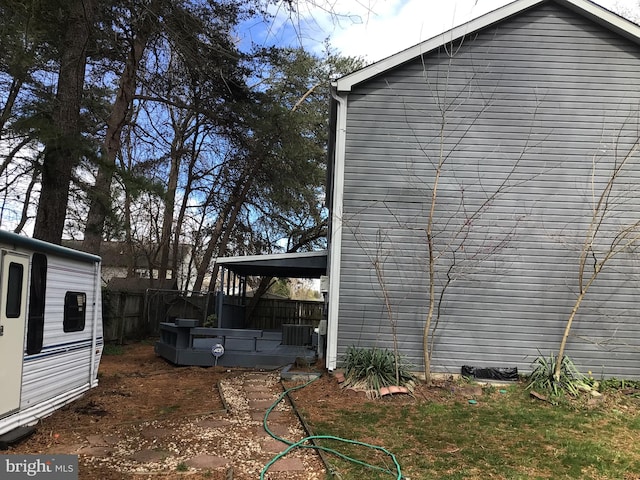 view of home's exterior with central air condition unit