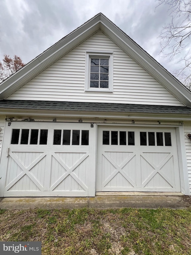 view of garage