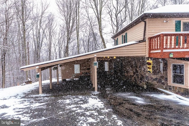 view of snowy exterior