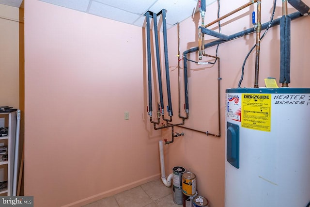 utility room featuring electric water heater