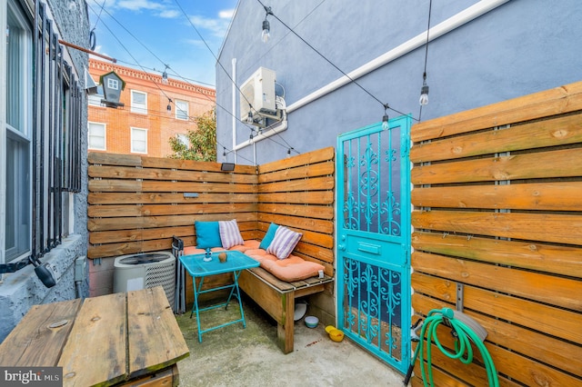 view of patio / terrace featuring central AC unit