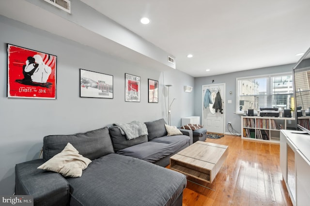 living room featuring wood-type flooring