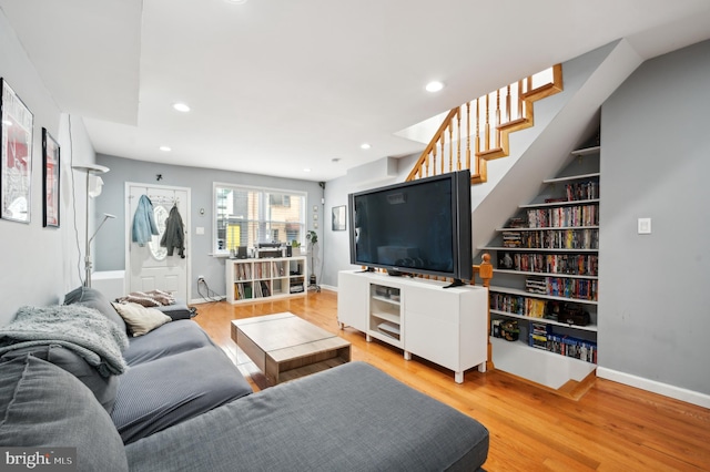 living room featuring light hardwood / wood-style flooring