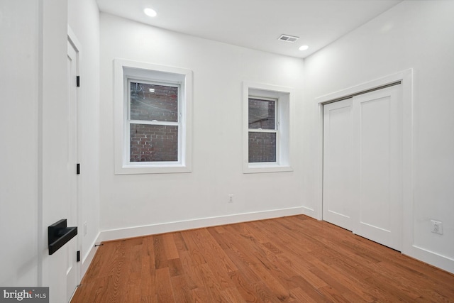 empty room featuring light wood-type flooring