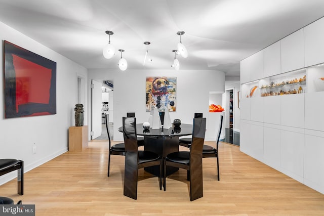 dining room featuring light hardwood / wood-style flooring