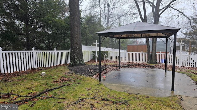 view of yard with a gazebo