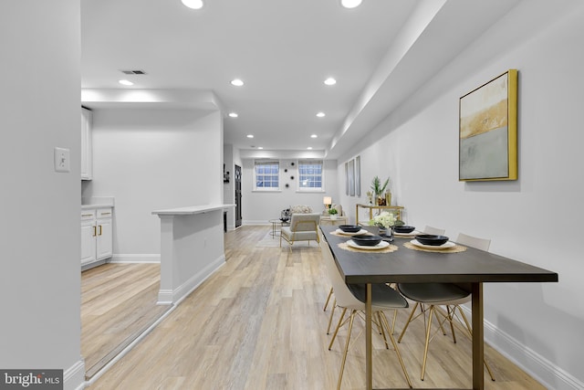 dining area featuring light hardwood / wood-style floors