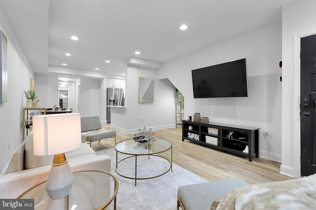 living room featuring light hardwood / wood-style flooring