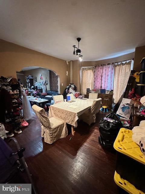 dining room with hardwood / wood-style flooring