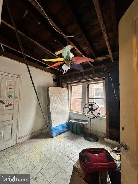 bedroom with tile flooring