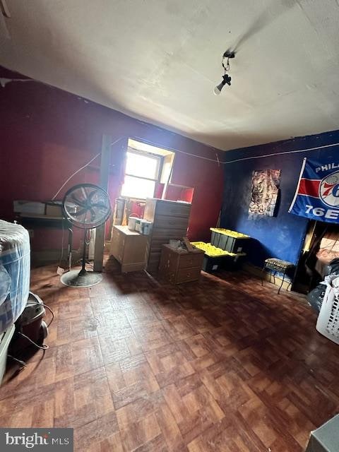 bedroom with parquet floors