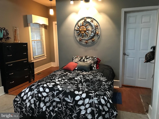 view of carpeted bedroom