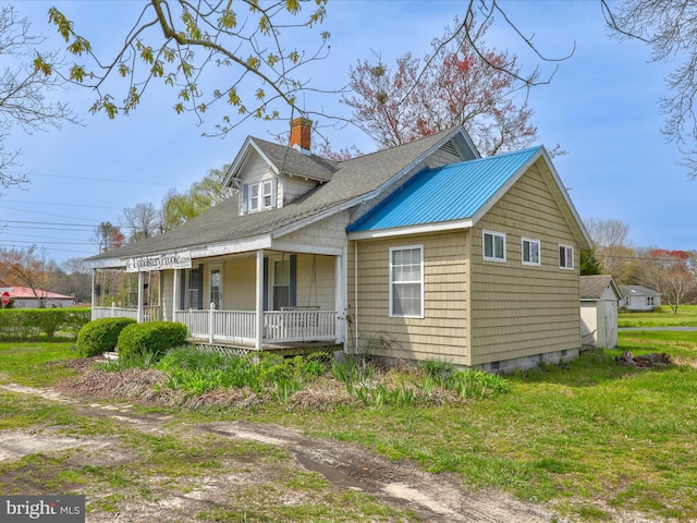 view of front facade featuring covered porch