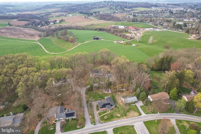 aerial view with a rural view