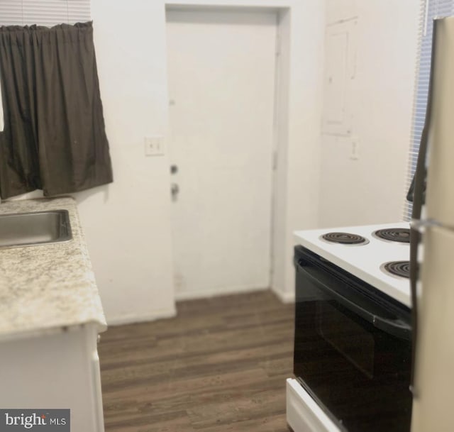 bathroom featuring sink and hardwood / wood-style floors