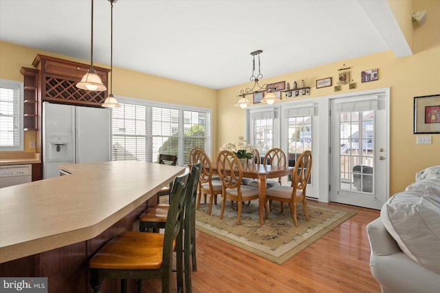 dining room featuring light wood-type flooring