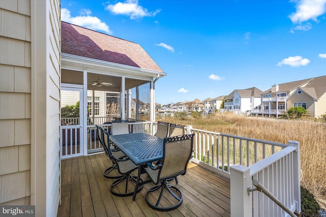 deck featuring ceiling fan