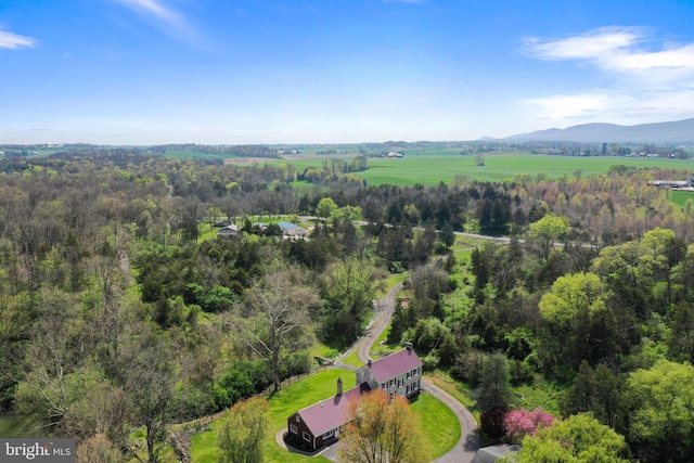 bird's eye view featuring a mountain view