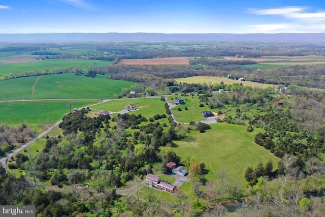 bird's eye view featuring a rural view