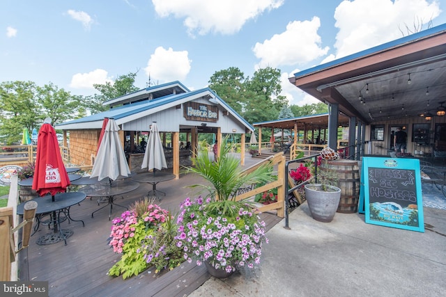 view of patio featuring a wooden deck