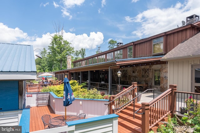 view of wooden deck