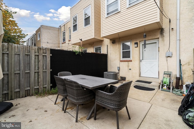 view of patio / terrace with central AC unit