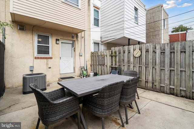 view of patio featuring central AC