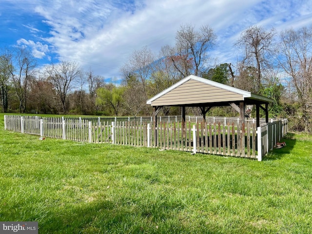 view of yard featuring a gazebo