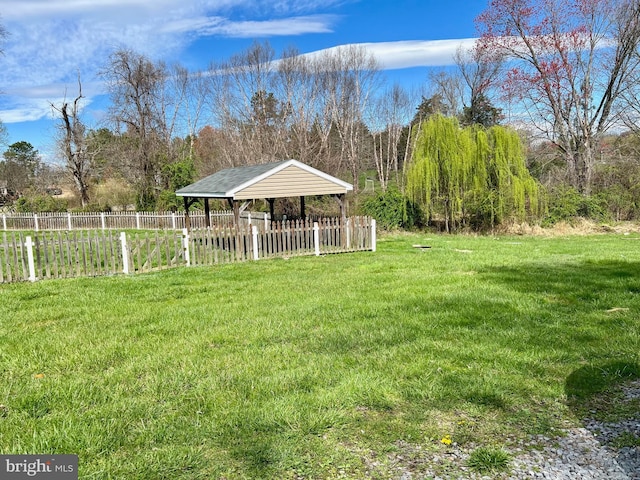 view of yard with a gazebo