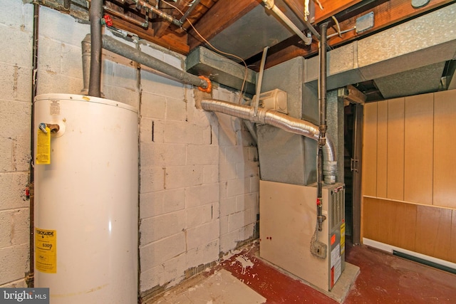 utilities featuring heating unit and water heater