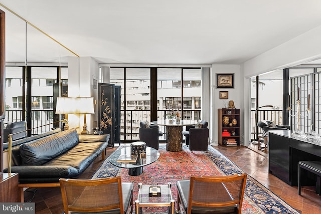 living room with plenty of natural light