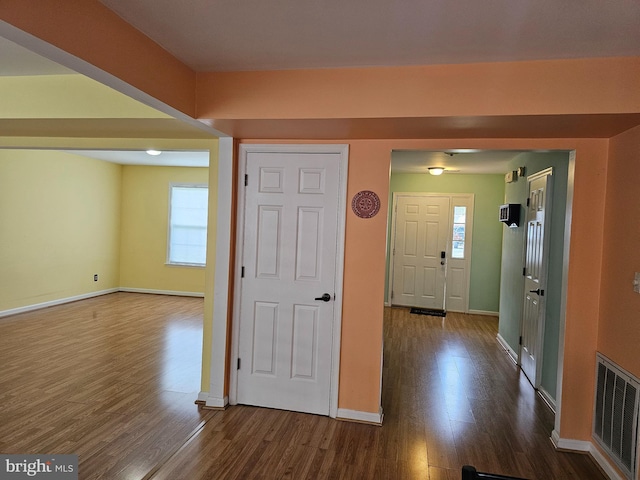 interior space featuring dark hardwood / wood-style floors