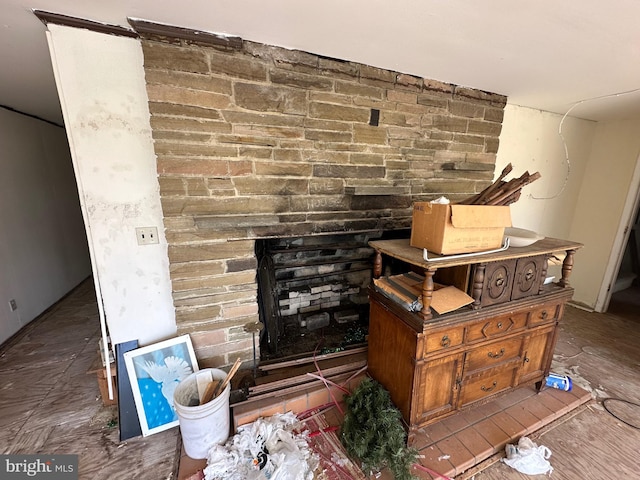 room details with a fireplace