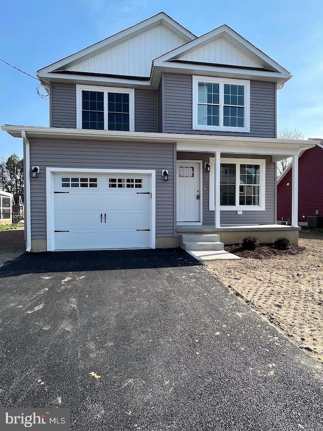 front facade with a garage