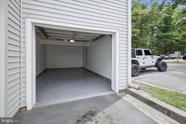 view of garage