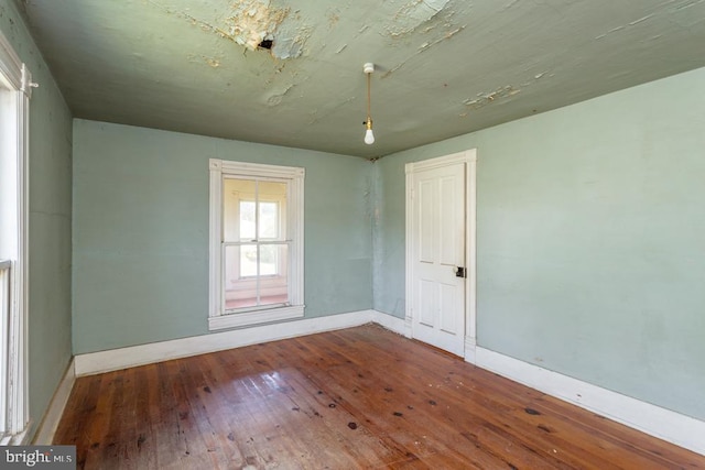 empty room featuring wood-type flooring