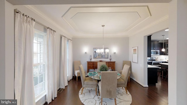 dining room with dark hardwood / wood-style floors