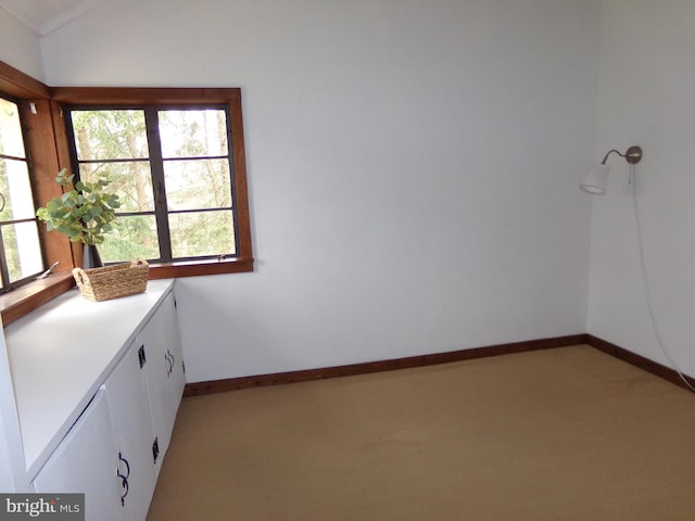 interior space featuring vaulted ceiling