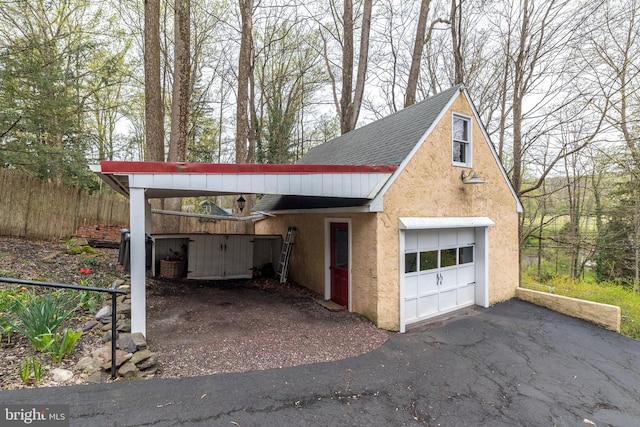 view of garage