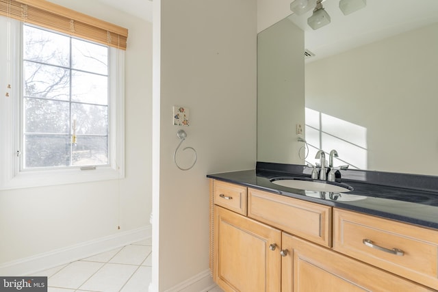 bathroom featuring vanity and tile patterned floors