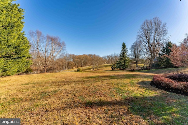 view of yard featuring a rural view