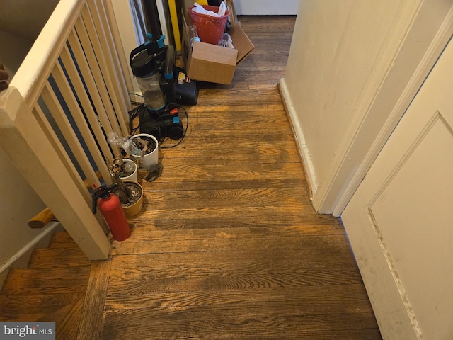 interior space with hardwood / wood-style flooring